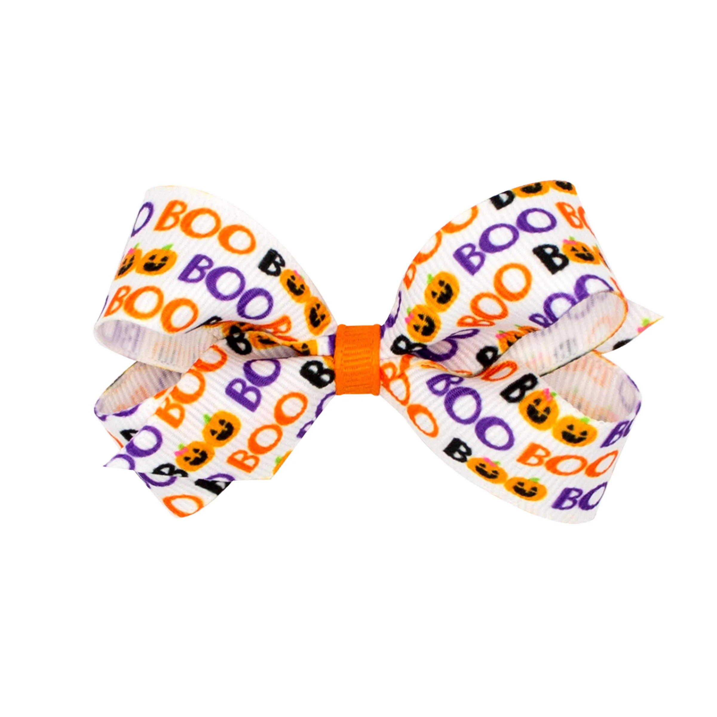 Mini Halloween Print Grosgrain Hair Bow on Clippie - 9 Styles