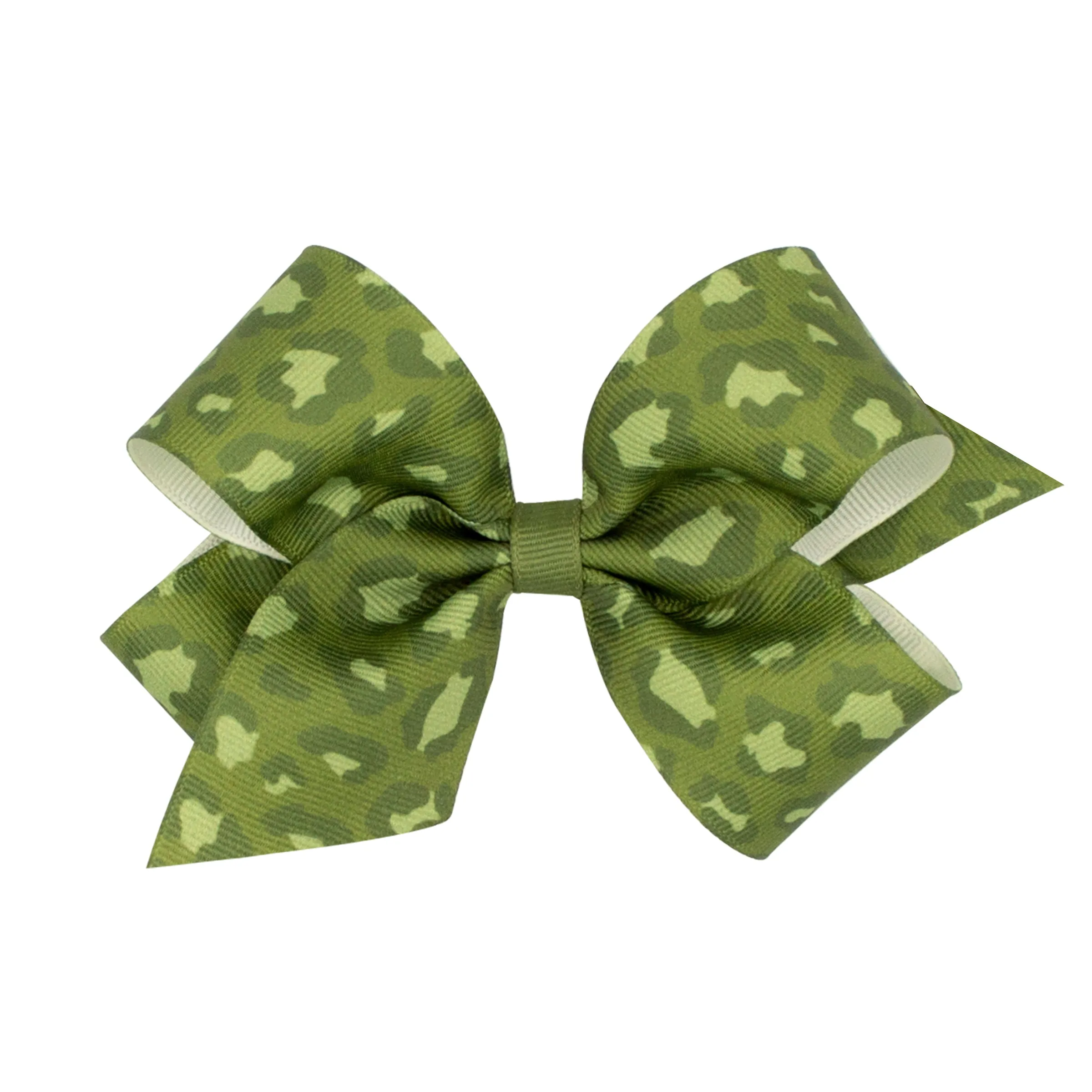 Mini Leopard Print Grosgrain Hair Bow on Clippie