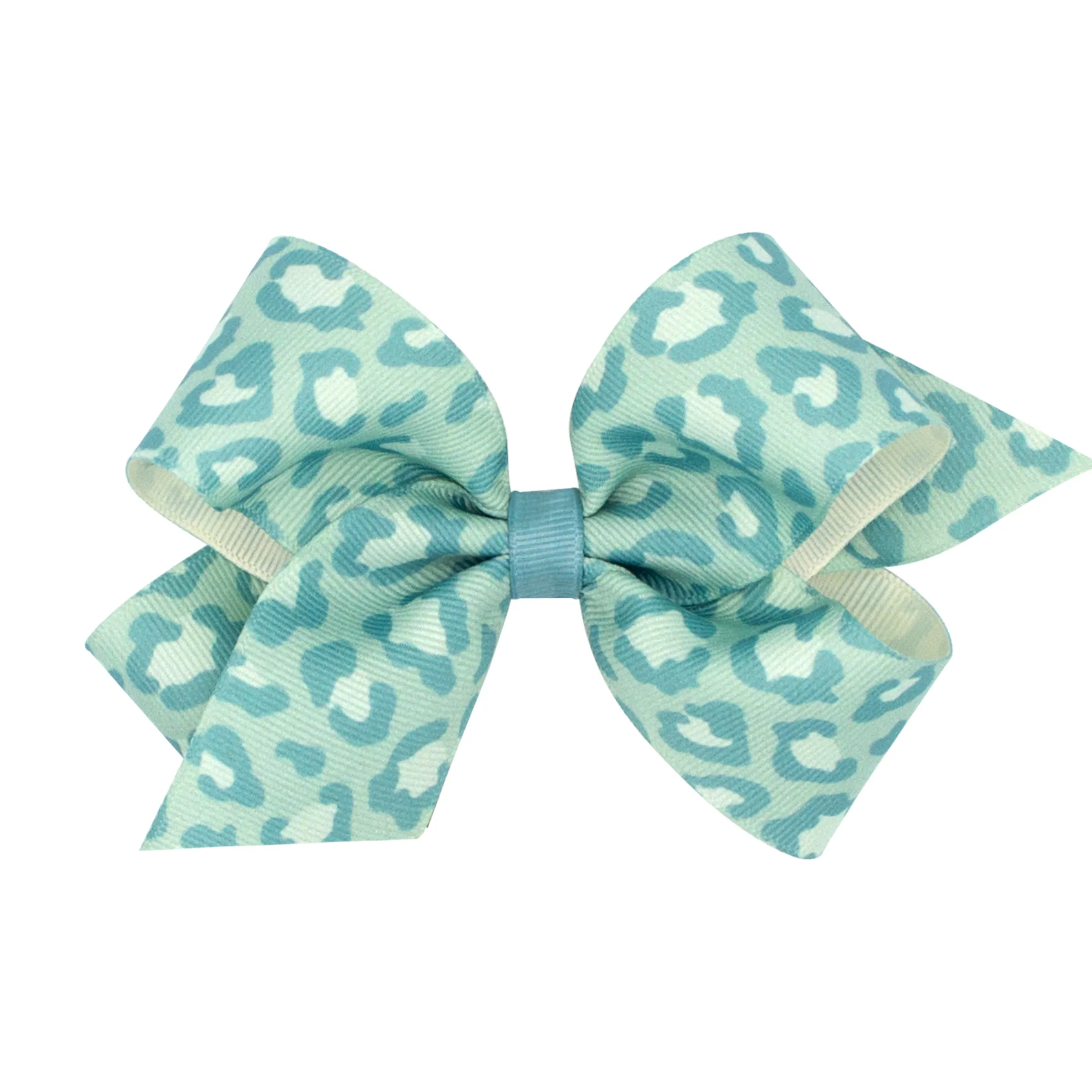 Mini Leopard Print Grosgrain Hair Bow on Clippie