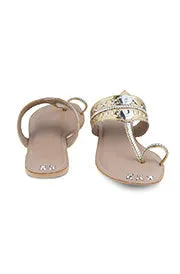 Mirror Metallic K Flats Gold