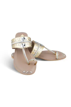 Mirror Metallic K Flats Gold