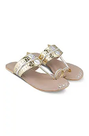 Mirror Metallic K Flats Gold