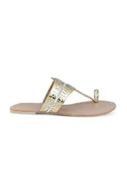 Mirror Metallic K Flats Gold