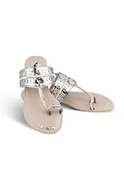 Mirror Metallic K Flats Pewter