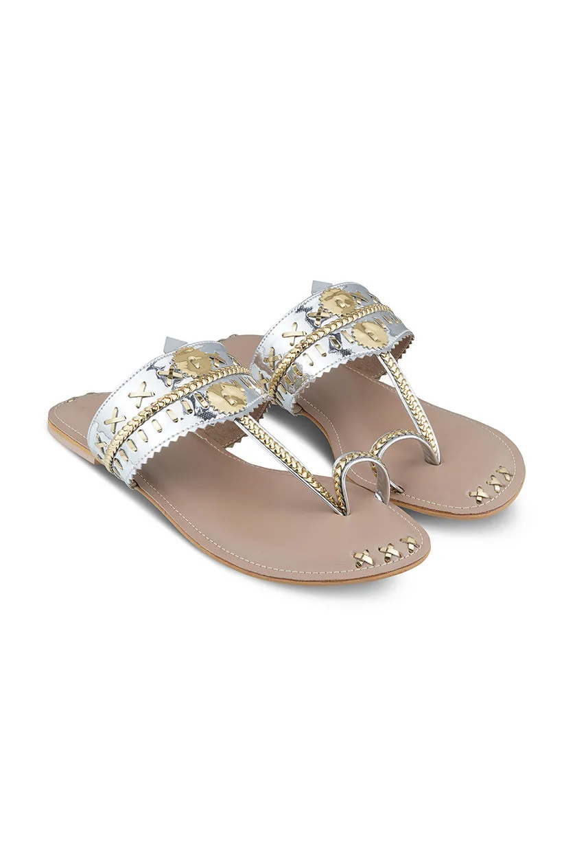 Mirror Metallic K Flats Silver