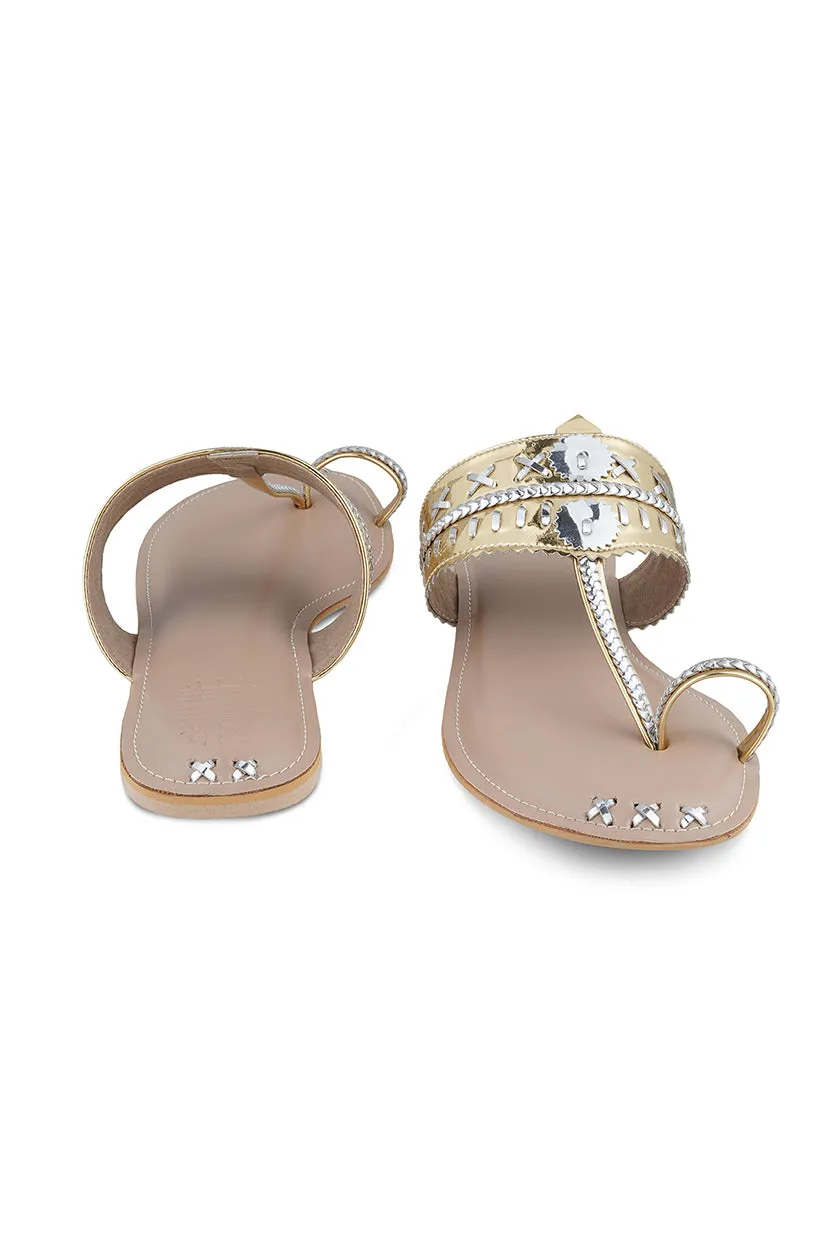 Mirror Metallic K Flats Silver