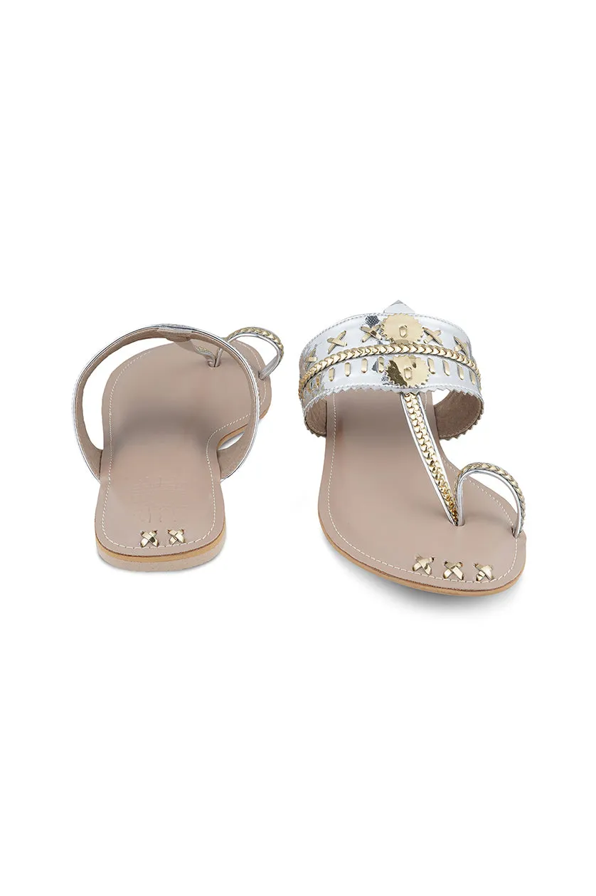 Mirror Metallic K Flats Silver