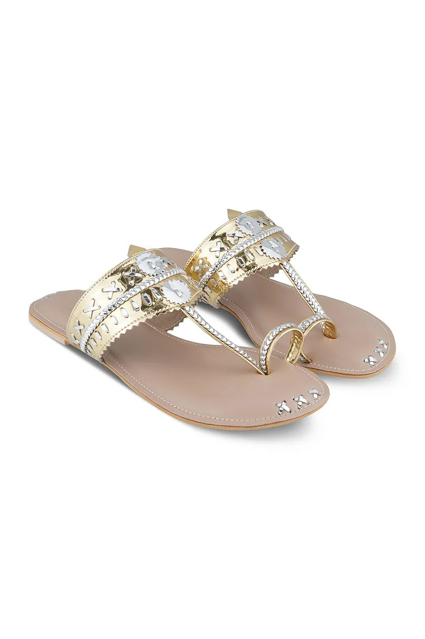 Mirror Metallic K Flats Silver