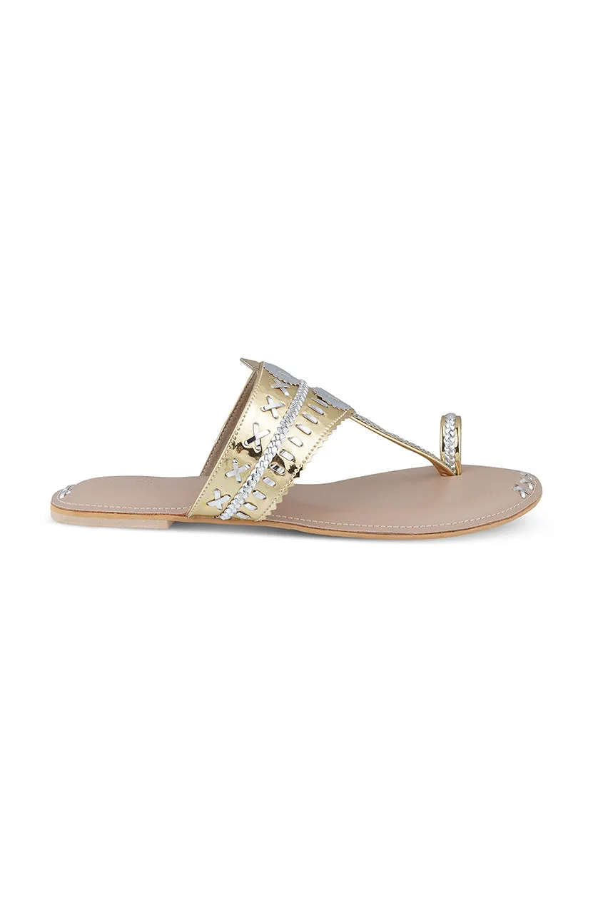 Mirror Metallic K Flats Silver