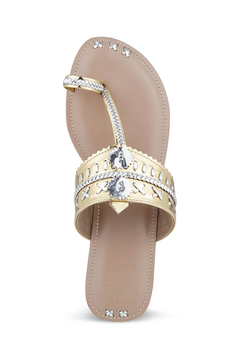 Mirror Metallic K Flats Silver