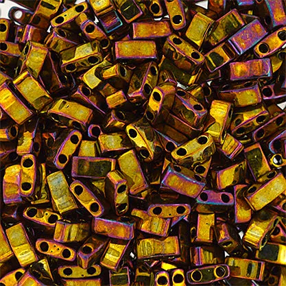 Miyuki TILA Half Cut 5x2.3mm 2Hole Gold Op. Iris Metallic