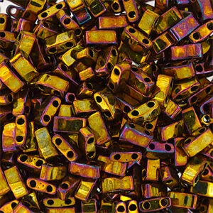 Miyuki TILA Half Cut 5x2.3mm 2Hole Gold Op. Iris Metallic