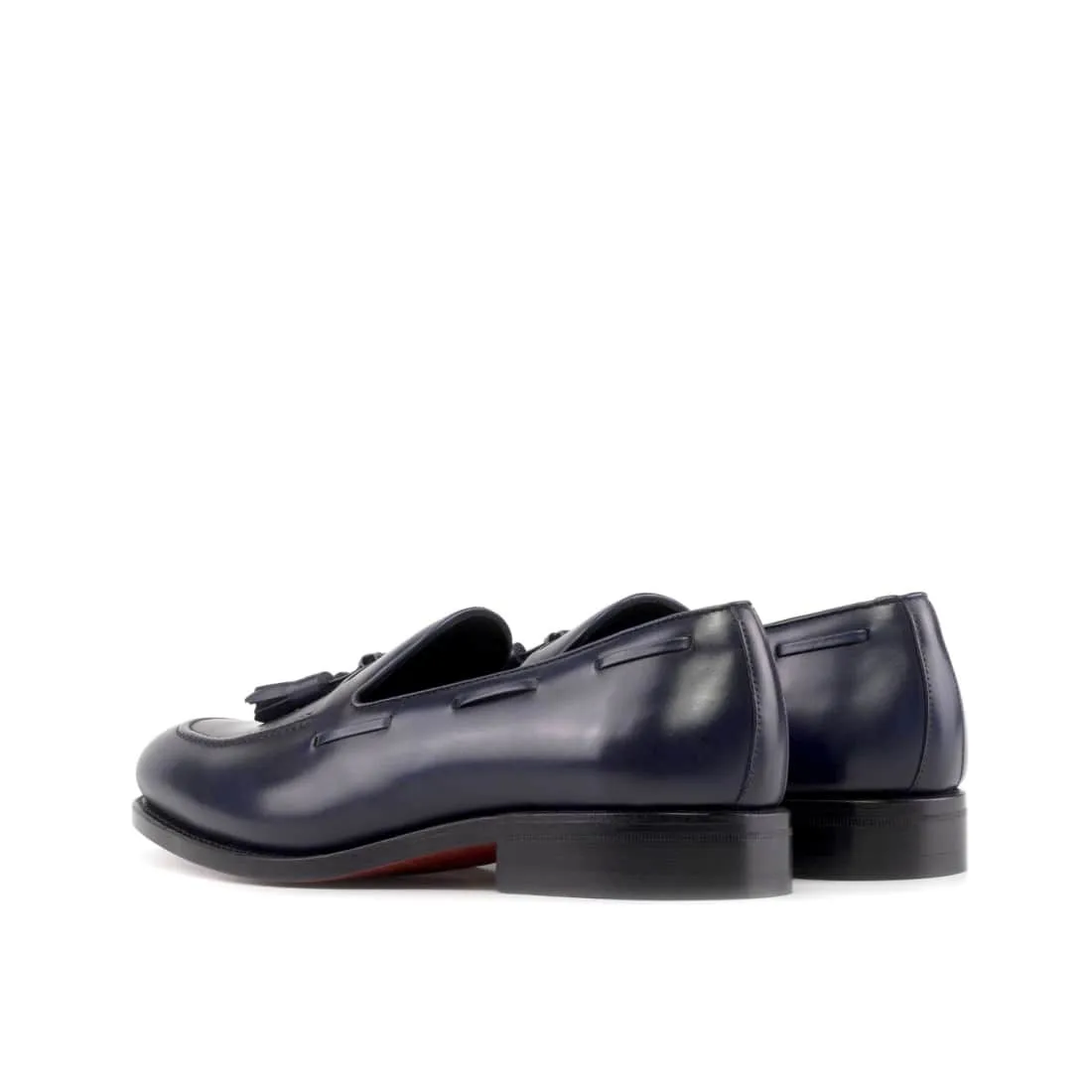 Mocassin à glands en cuir bleu marine