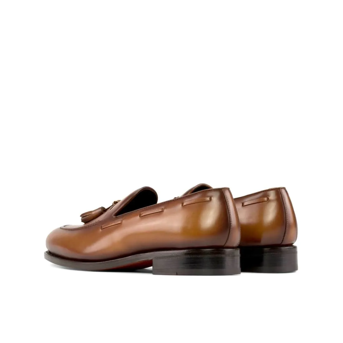 Mocassin à glands en cuir cognac