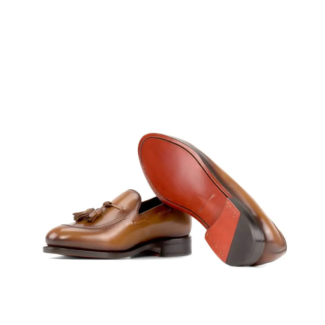 Mocassin à glands en cuir cognac