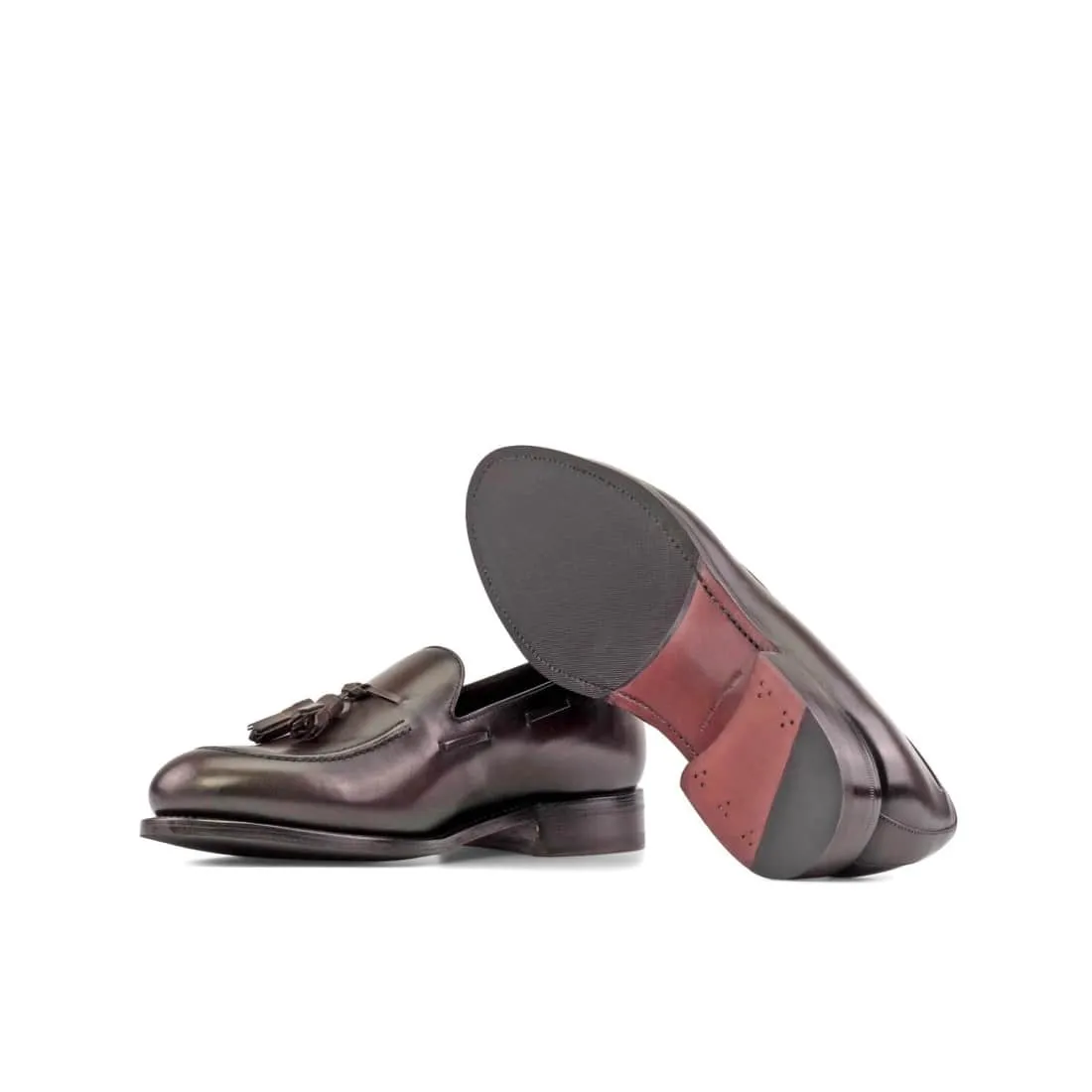 Mocassin à glands en cuir marron foncé