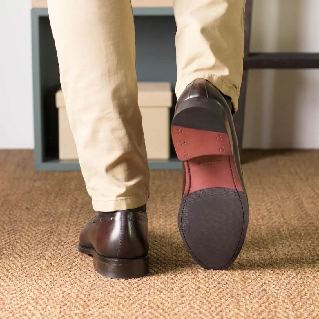 Mocassin à glands en cuir marron foncé