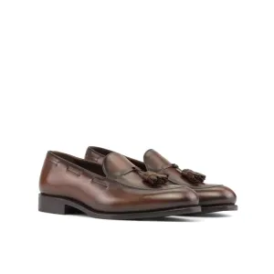Mocassin à glands en cuir marron