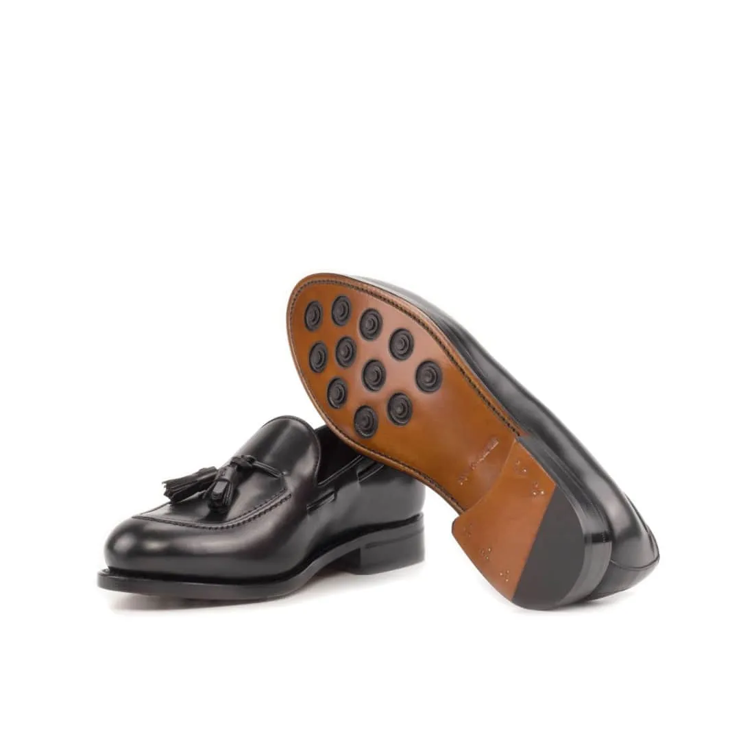 Mocassin à glands en cuir noir