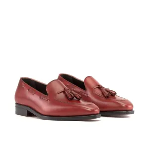 Mocassin à glands en cuir rouge