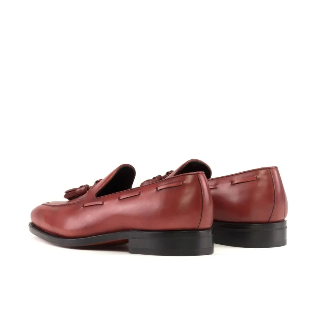 Mocassin à glands en cuir rouge
