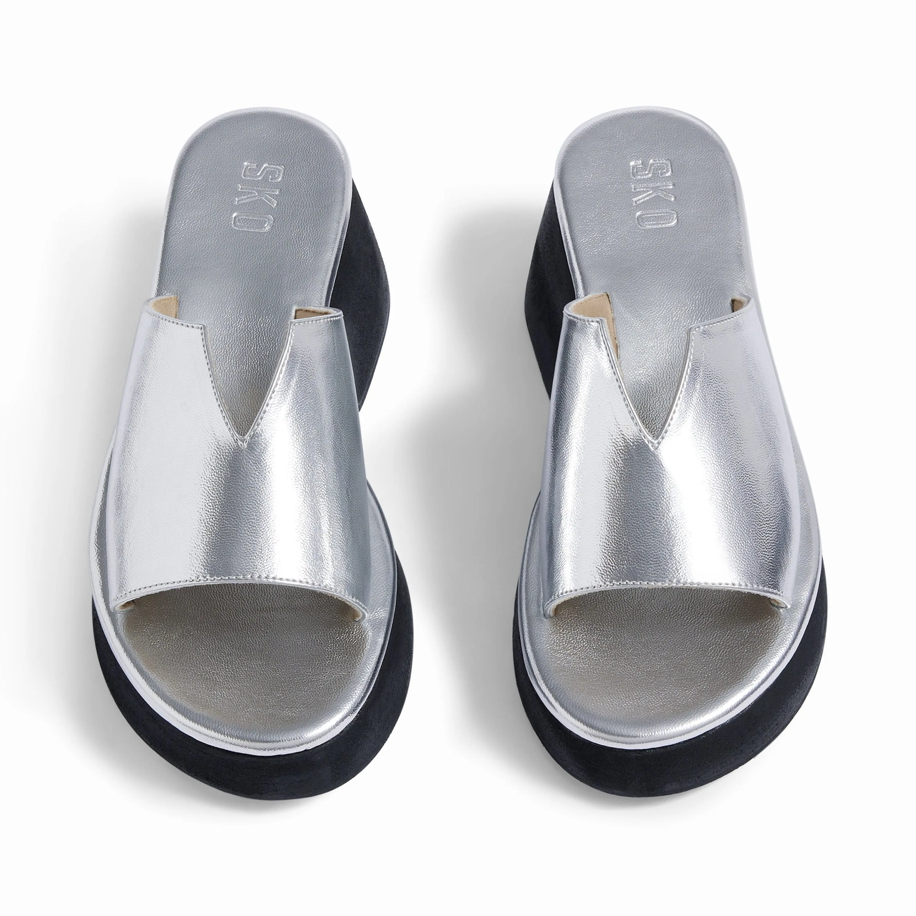 Modena Silver Platform Sandals For Women