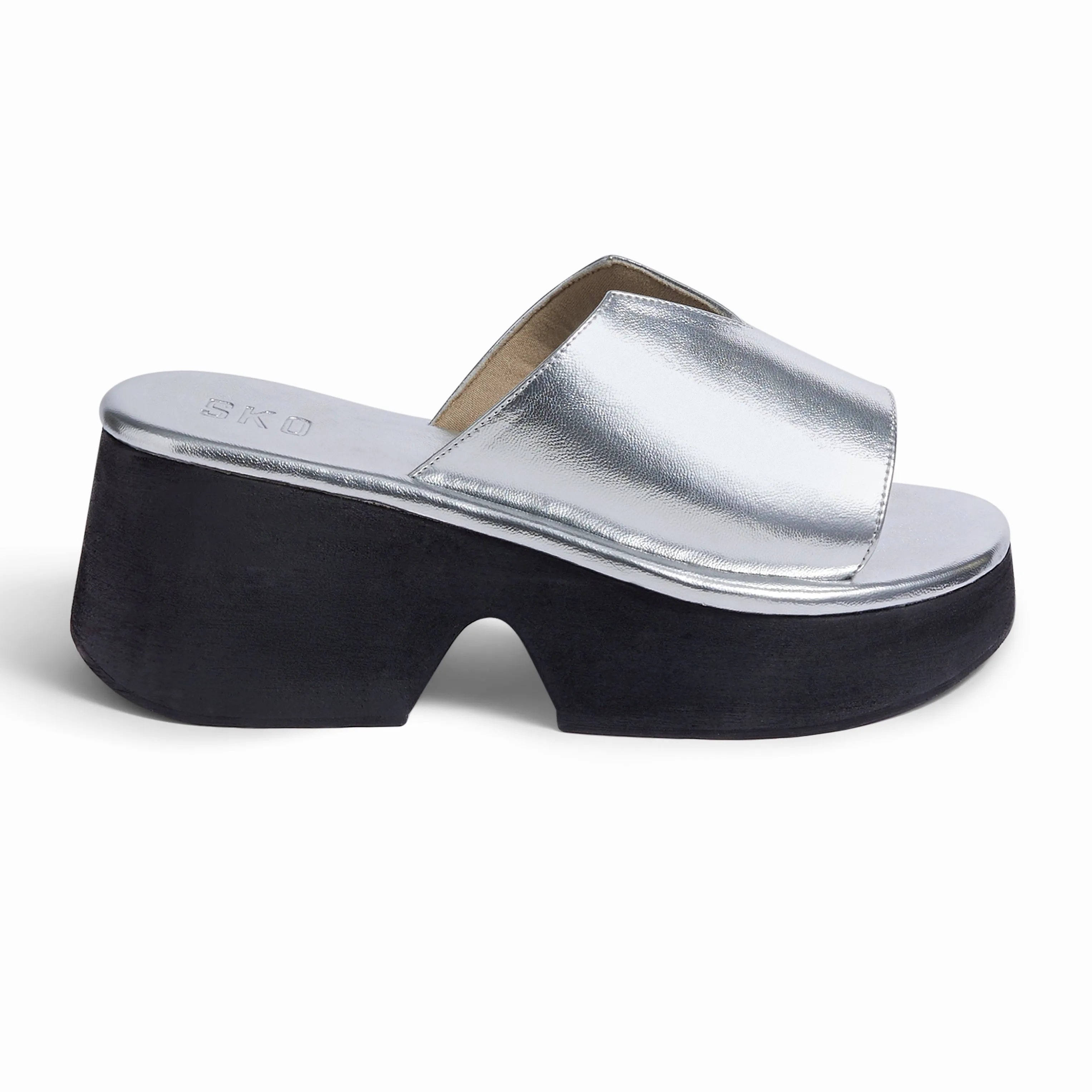 Modena Silver Platform Sandals For Women