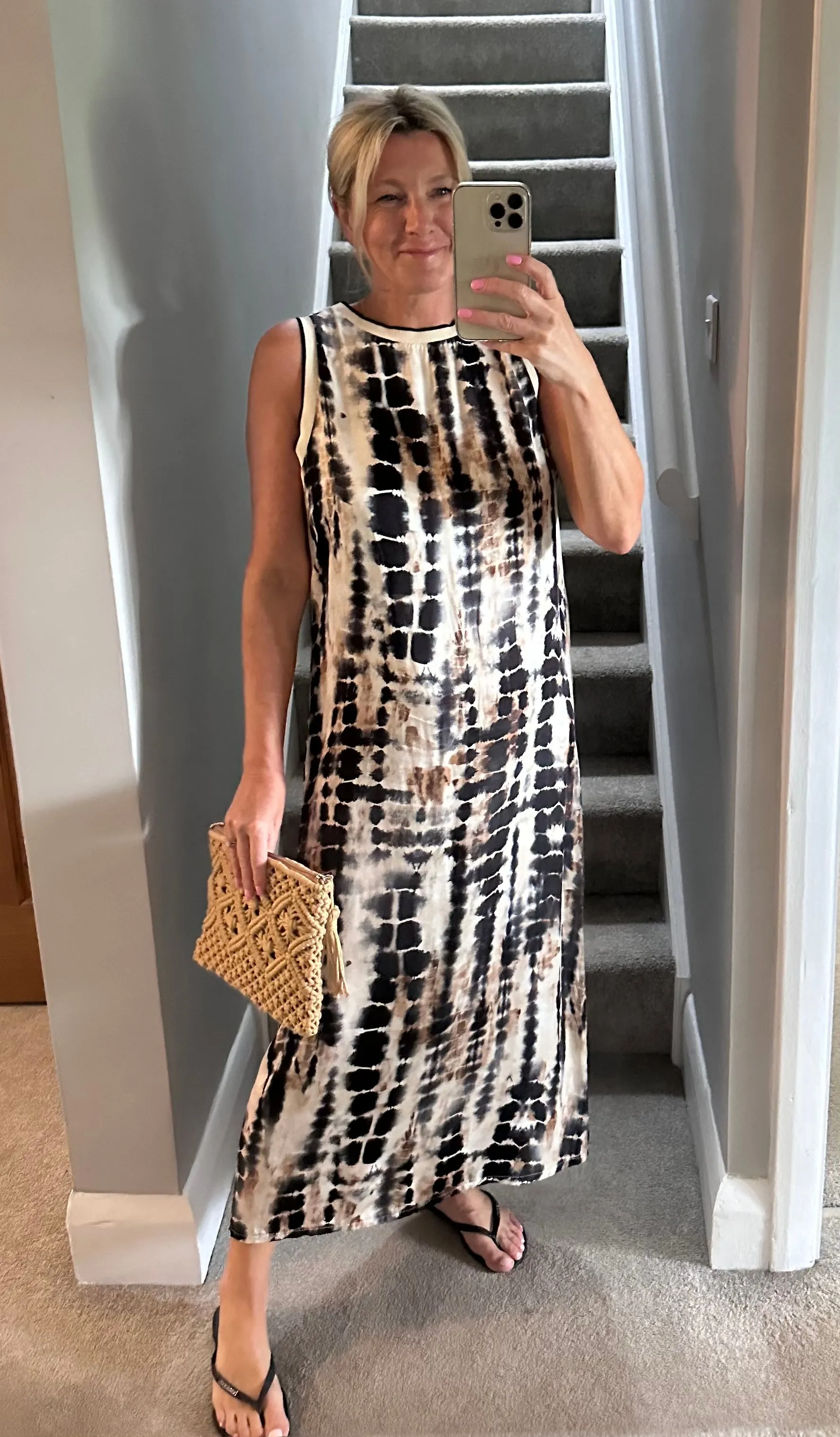 Navy Leopard Print Shift Dress