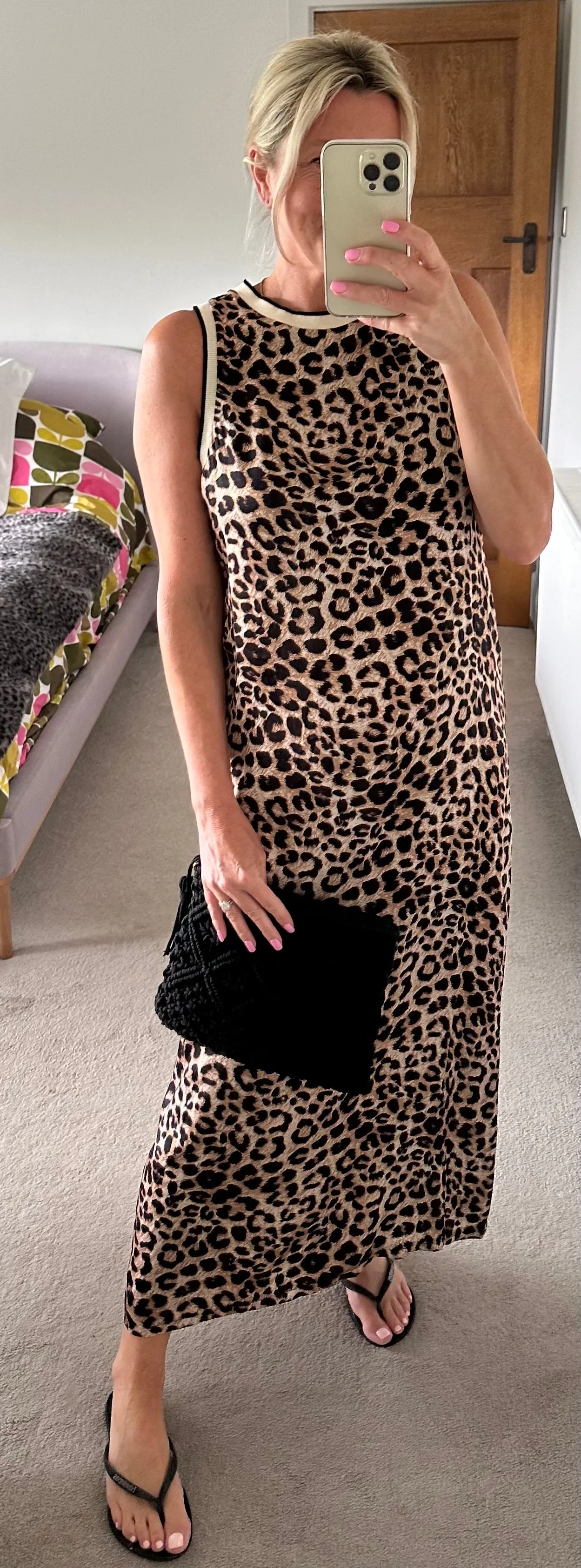 Navy Leopard Print Shift Dress