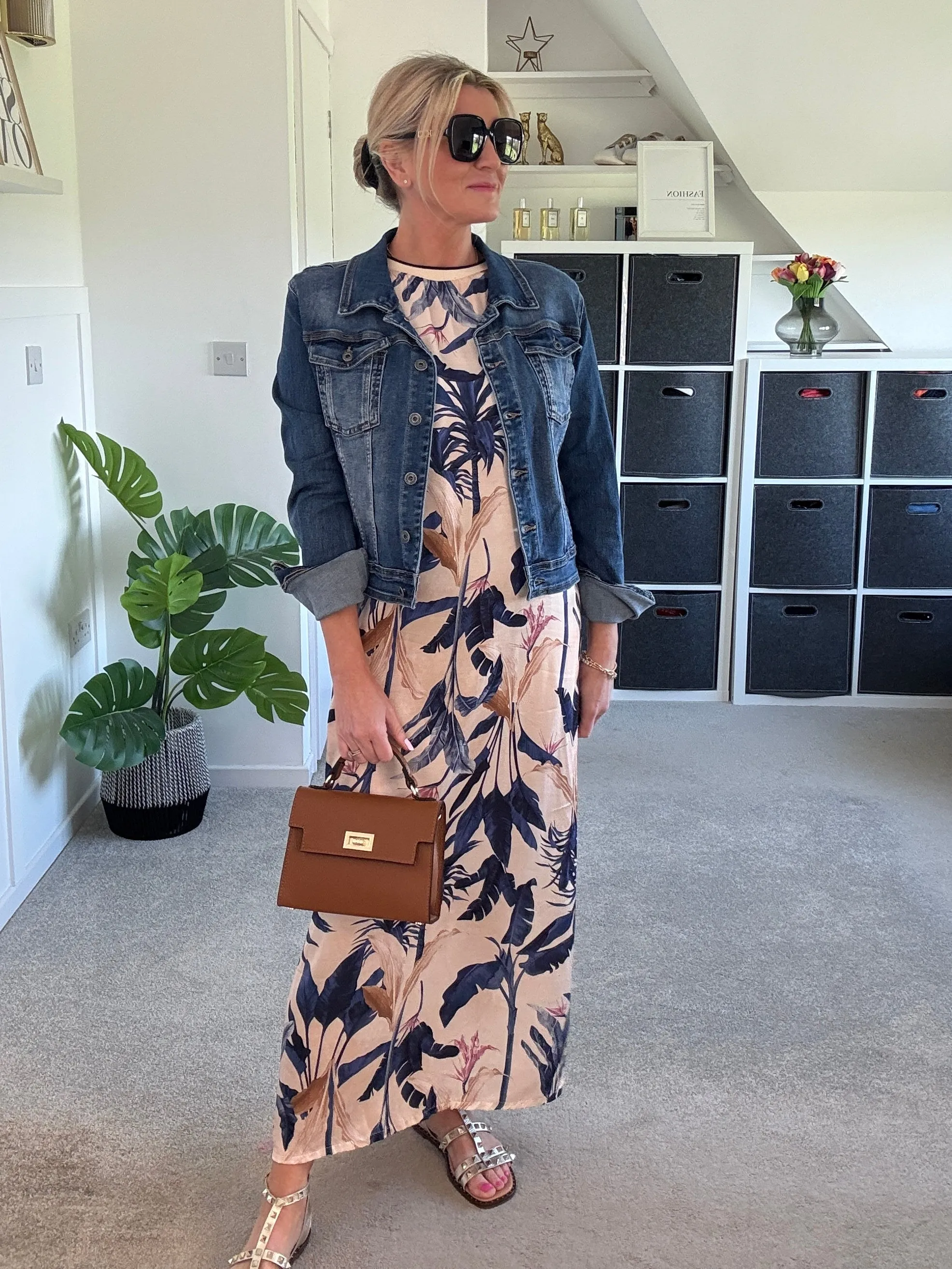 Navy Leopard Print Shift Dress