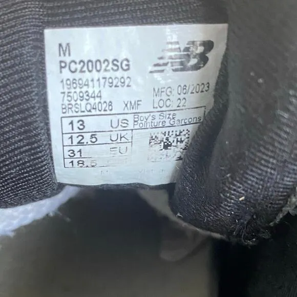New Balance 2002R Slate Grey/Black Kids Sneakers - Size 13 C