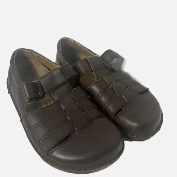 NEW Birkenstock Leather Fisherman Sandal Buckle Chocolate Brown EU 41 US L10 M8