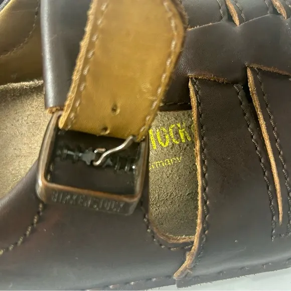 NEW Birkenstock Leather Fisherman Sandal Buckle Chocolate Brown EU 41 US L10 M8
