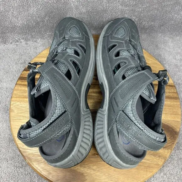 NEW Orthofeet Alpine Mens Size 12 2E X-Wide Fisherman Sandals Shoes Gray Leather