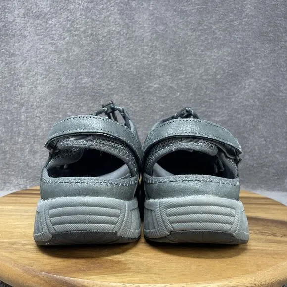 NEW Orthofeet Alpine Mens Size 12 2E X-Wide Fisherman Sandals Shoes Gray Leather