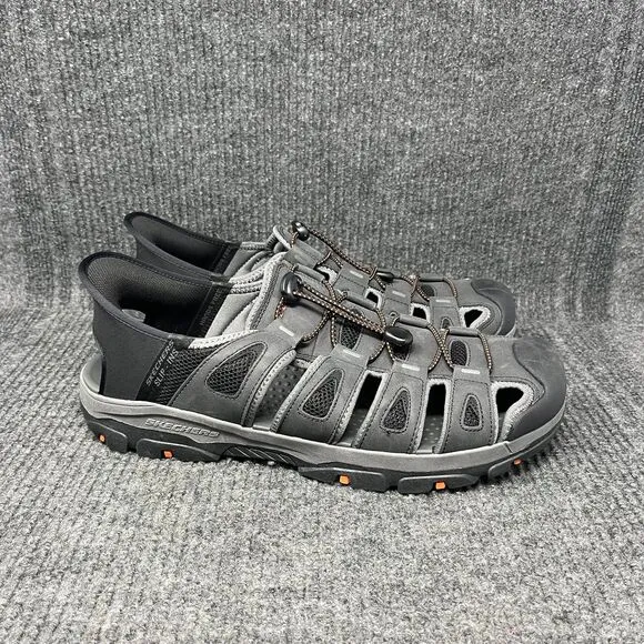 NEW SKECHERS Slip Ins Tresmen Norvick Fisherman Sandals Black Mens Size 13