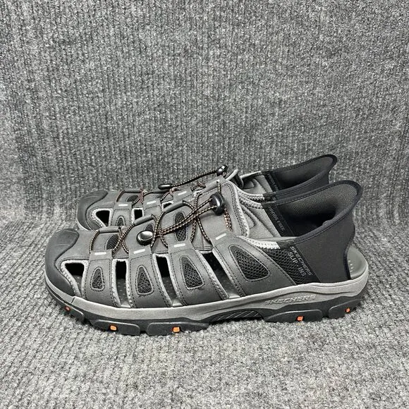NEW SKECHERS Slip Ins Tresmen Norvick Fisherman Sandals Black Mens Size 13