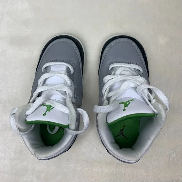 NIB! Jordan 3 Retro Kids Sneakers, NIB ! Size 6c, Chlorophyll/Grey