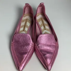 Nicholas Kirkwood Pink Metallic Flats Sz 36