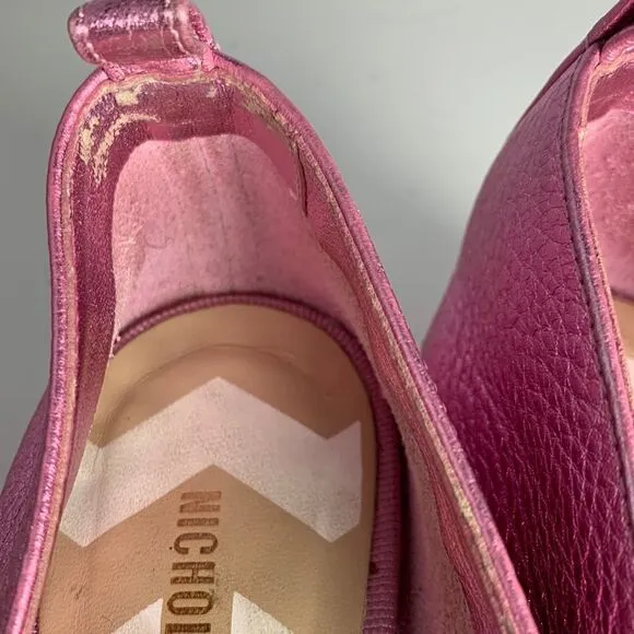 Nicholas Kirkwood Pink Metallic Flats Sz 36