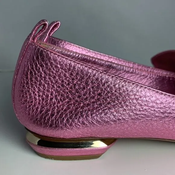 Nicholas Kirkwood Pink Metallic Flats Sz 36