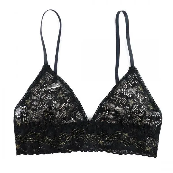 Night Fever Triangle Bralette - Black/Gold -