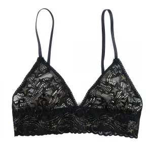 Night Fever Triangle Bralette - Black/Gold -