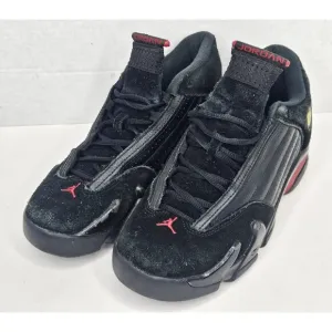 Nike Air Jordan 14 XIV Retro Last Shot 2018 Sz 6.5Y Sneakers Black Red