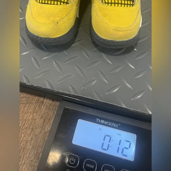 Nike Air Jordan 4 Retro Lighting Sneakers Toddler 8C Yellow Gray Basketball