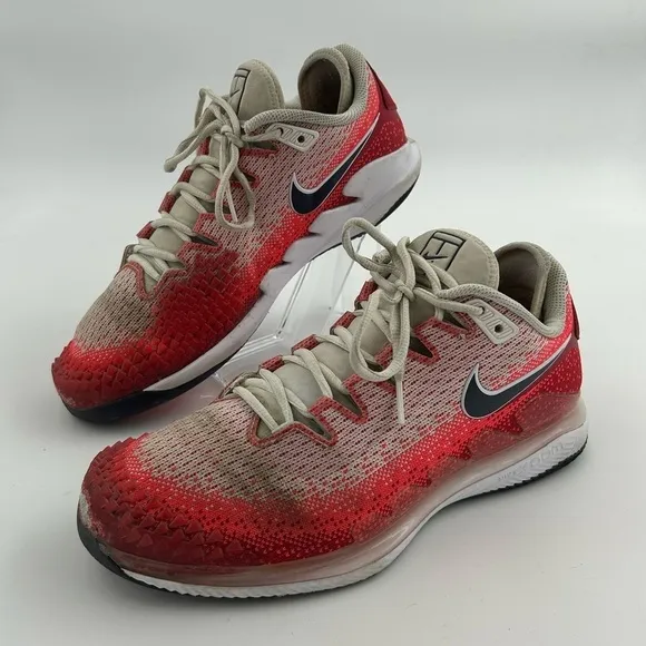 Nike Court Air Zoom Vapor X Knit HC 'Crimson Gym Red Sneakers