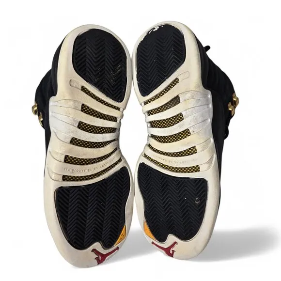 Nike Jordan 12 Retro Suede Sneakers Youth Reverse Taxi Basketball Mid Top 6Y