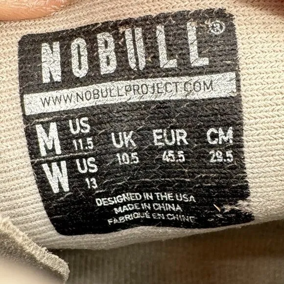 Nobull Mens Cool Gray Mid Court Trainer Athletic Lifting Gym Knit 11.5 Sneakers
