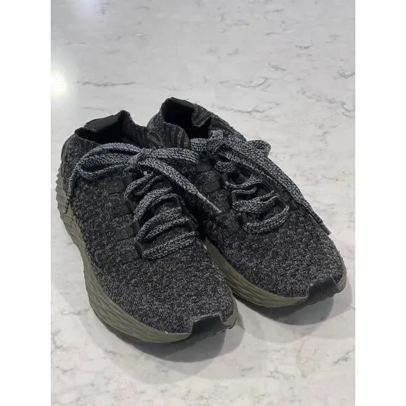 Nobull Women’s Lace Up Diamond‎ Knit Cross Training Sneakers Size 8 Black Grey