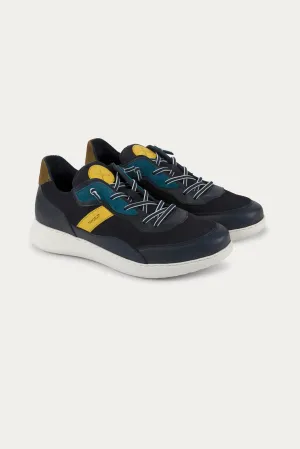 Notting Leather Trainers in Blue